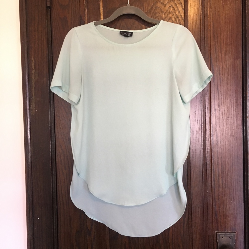 Topshop Blouse short sleeve, pale green